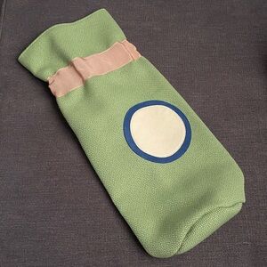 2006, Aster and Sage textile lime green gift bag made from recycled fabrics.